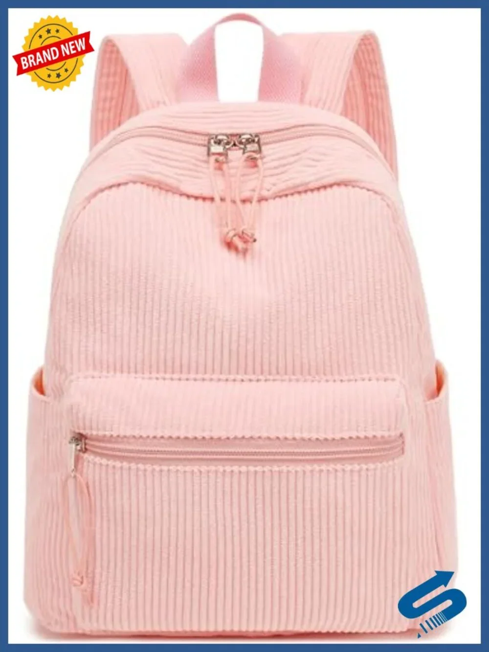 Mini Corduroy Backpack Purse for Girls Teens Women School Bookbag Daypack
